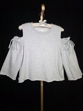 K/Lab French Terry Cold Shoulder Sweatshirt in Gray XL
